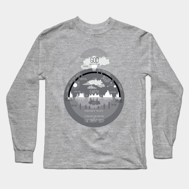 Ancient Hebrew Universe - Flat Earth Firmament Long Sleeve T-Shirt by JakeRhodes